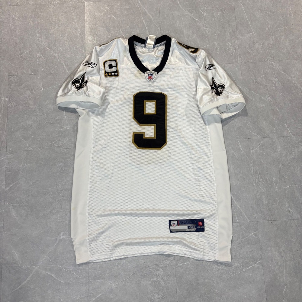 Reebok NFL New Orleans Saints Drew Brees Authentic Jersey White Size 48 Mens